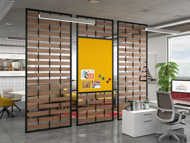 Intersection Single Panel Wood Slats-A